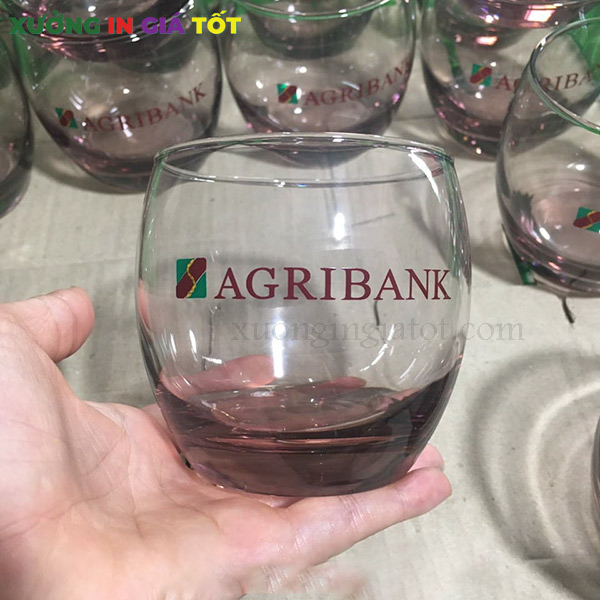 Ly, cốc thủy tinh in logo Agribank