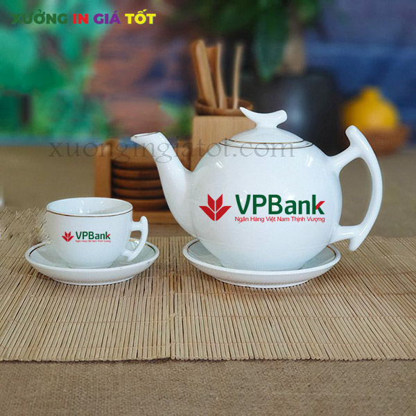 ấm chén in logo VP Bank