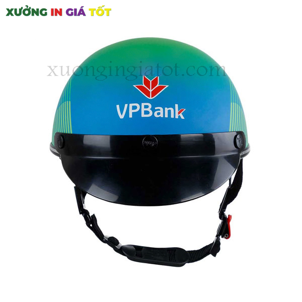 mũ bảo hiểm nửa đầu in logo VP Bank