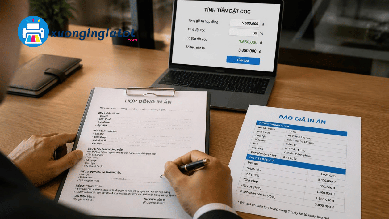 Xưởng In Giá Tốt áp dụng quy trình thanh toán theo từng giai đoạn