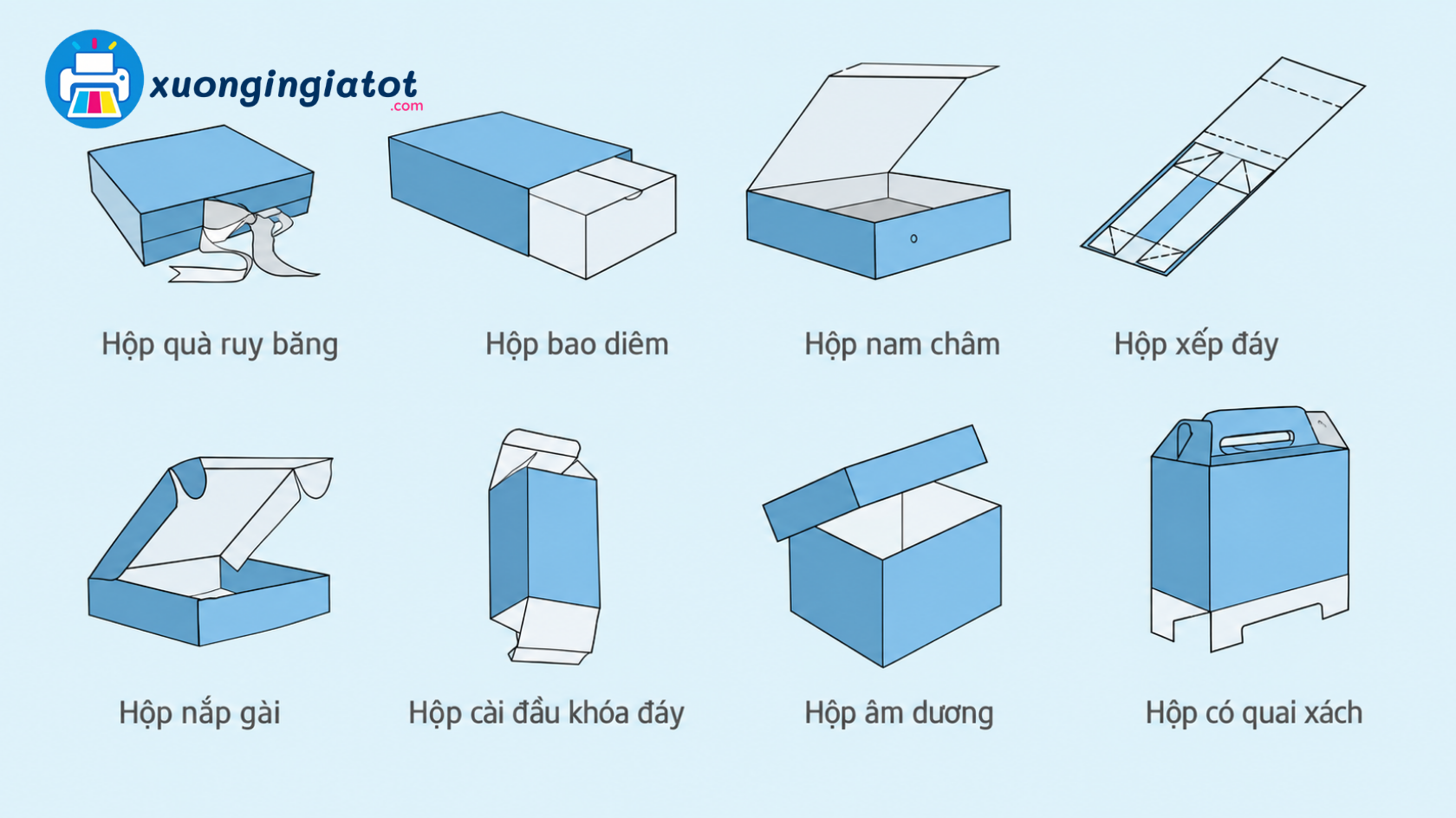 Lựa chọn kiểu dáng và kích thước hộp